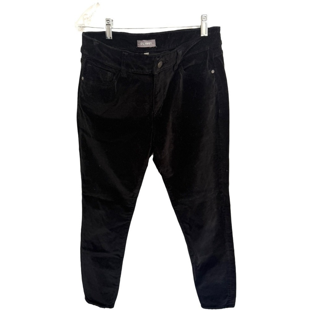 DL1961 Pants Womens 28 Black Velvet Mid Rise Ankle Skinny Instasculpt